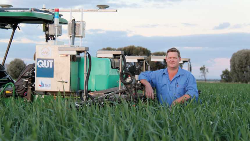 Queensland farmer Andrew Bates is helping drive the development of robots suited to grain production activities via his business SwarmFarm.