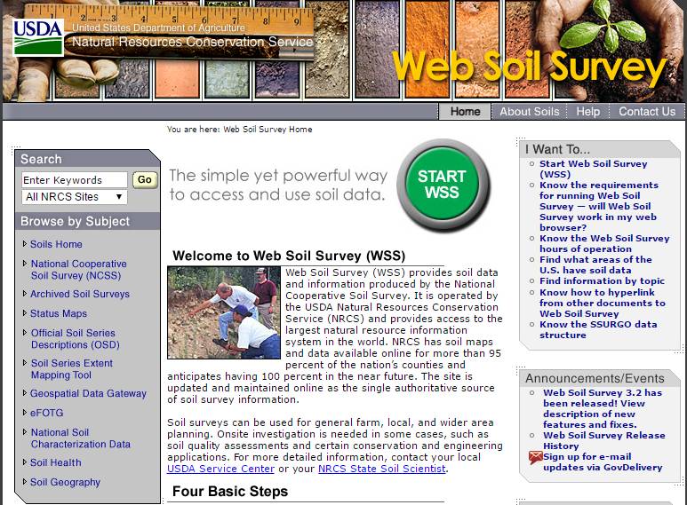 Web Soil Survey Website
